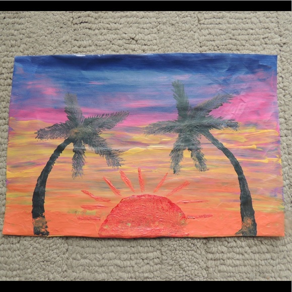 Other - Tropical Sunset Handpainted Acrylic!